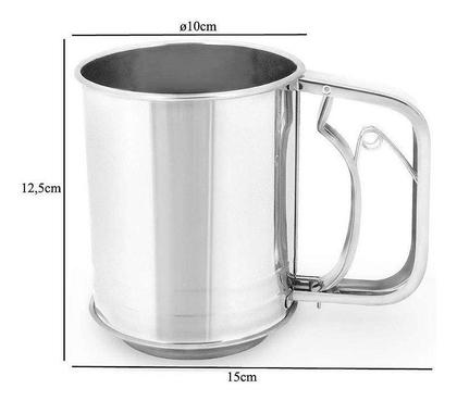 Imagem de Caneca Polvilhadora Peneira Em Aço Inox Mimo Style Confeiteiro Farinha Doces