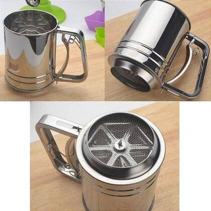 Imagem de Caneca Polvilhadora Peneira Em Aço Inox Mimo Style Confeiteiro Farinha Doces
