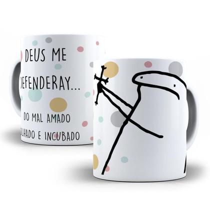 Imagem de Caneca Porcelana Divertida Flork Deus Me Defenderay