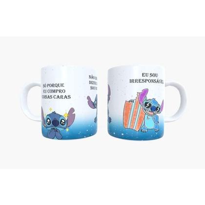 Imagem de Caneca Porcelana ou Plástica Personalizada Lilo Stich com ou sem café Diversos modelos