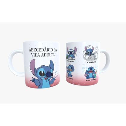 Imagem de Caneca Porcelana ou Plástica Personalizada Lilo Stich com ou sem café Diversos modelos