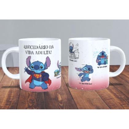 Imagem de Caneca Porcelana ou Plástica Personalizada Lilo Stich com ou sem café Diversos modelos