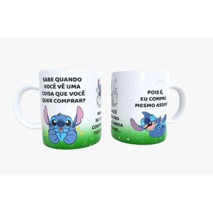 Imagem de Caneca Porcelana ou Plástica Personalizada Lilo Stich com ou sem café Diversos modelos