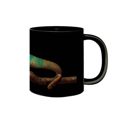 Imagem de Caneca Porcelana Preta Premium Animais Camaleão 325mL