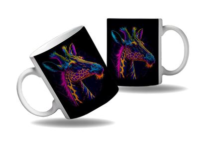 Imagem de Caneca Presente Tema Geek Nerd Girafas Animais Savana Cores