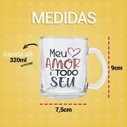 Imagem de Caneca Presente Vidro Frases Meu Amor É Todo Seu 320Ml