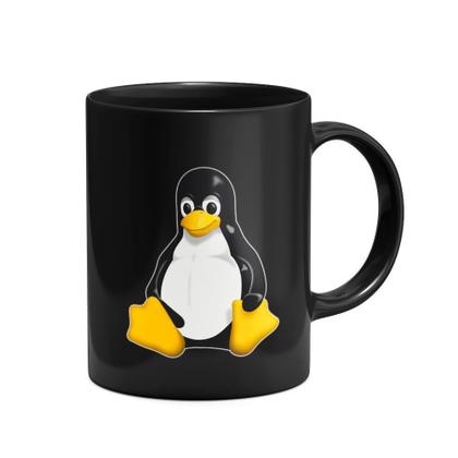Imagem de Caneca preta - Tux Linux