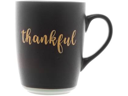 Imagem de Caneca Preto fosco Thankful base Azul 340ml