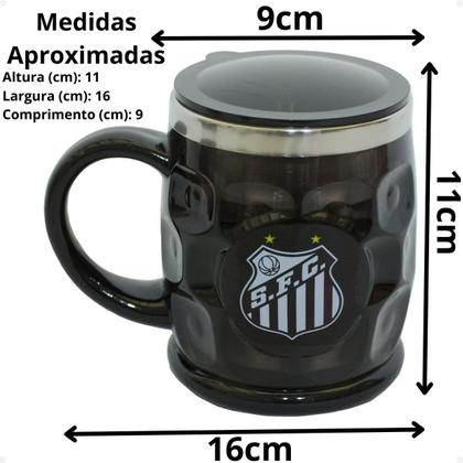 Imagem de Caneca Santos Térmica Com Tampa Preta 500ml Ref. QH021AZ4B
