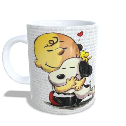 Imagem de Caneca Snoopy O Abraço Personalizada  Presente Fofo e Criativo
