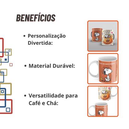 Imagem de Caneca Snoopy Talvez Seja Falta De Café Cerâmica Divertida