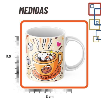 Imagem de Caneca Snoopy Talvez Seja Falta De Café Cerâmica Divertida