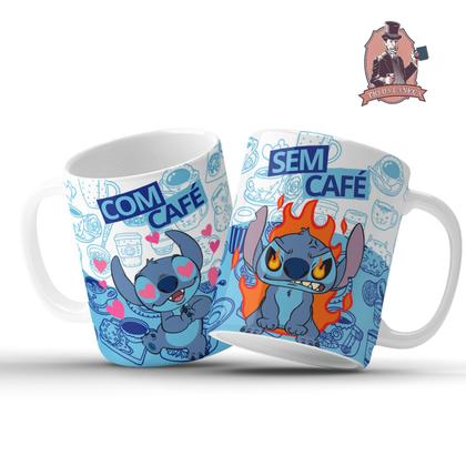 Imagem de Caneca Stitch com café sem café Porcelana Personalizada