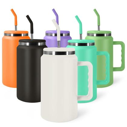 Imagem de Caneca Térmica 1200ml Inox Com Canudo, Alça e Isolamento Lançamento