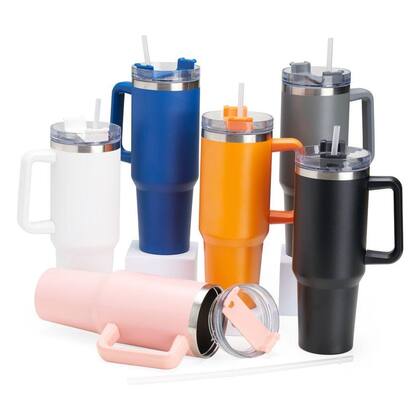 Imagem de Caneca Térmica 1,2L com Canudo e Tampa Branco - NOVOHUB