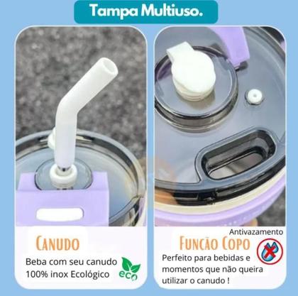 Caneca Térmica 860ml Com Alça Canudo e Bico - Anxin Imagem de Caneca Térmica 860ml Com Alça Canudo e Bico