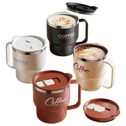 Imagem de Caneca Térmica De Aço Inoxidável De 400ML Com Dupla Camada, Copo Selado Para Bebidas Frias E Quentes