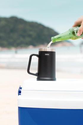 Imagem de Caneca Térmica de Cerveja 500ml Preta - MOR