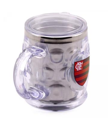 Imagem de Caneca Térmica Transparente Com Tampa 500ml Flamengo