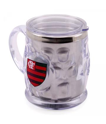 Imagem de Caneca Térmica Transparente Com Tampa 500ml Flamengo