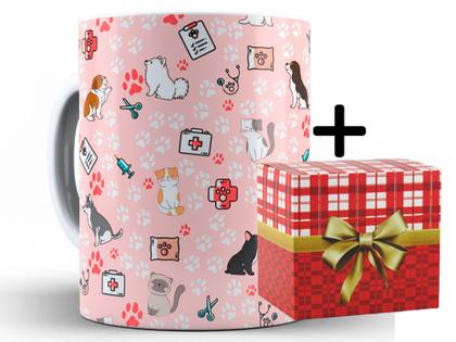 Imagem de Caneca Veterinária Divertida Porcelana Xícara 325ml + Caixa Presente