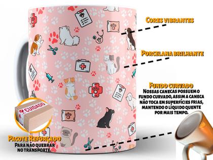 Imagem de Caneca Veterinária Divertida Porcelana Xícara 325ml + Caixa Presente