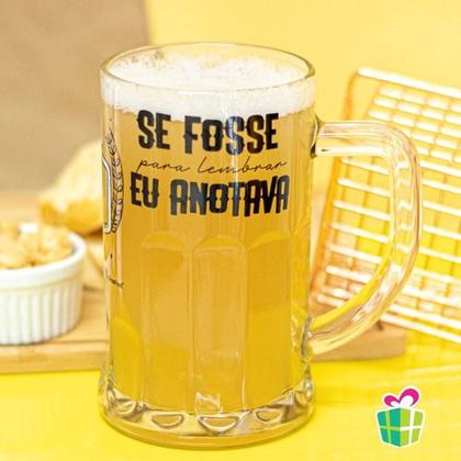 Imagem de Caneca Vidro 565ml Eu Bebo Para Esquecer Canecão Chopp Ideal