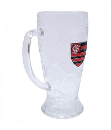 Imagem de Caneca Vidro Bola Futebol 630ml - Flamengo - Mileno