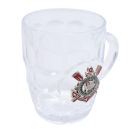 Imagem de Caneca Vidro Brasão Metal 400ml - Corinthians