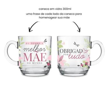 Imagem de Caneca Vidro Elegance Melhor Mae Do Mundo 300ml