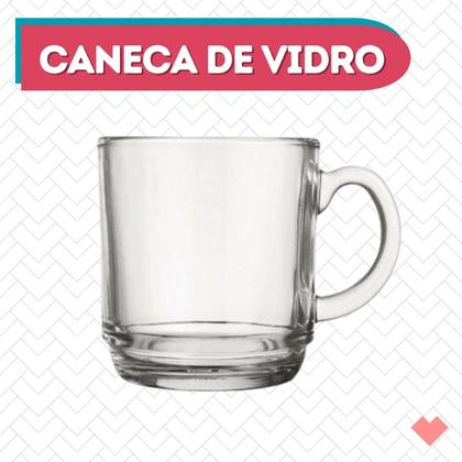 Imagem de Caneca Vidro Liso Transparente 250 ML Café Chá Chocolate - 24 UN
