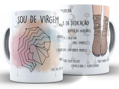 Imagem de Caneca Virgem  Signo Divertida Porcelana Xícara 325ml + Caixa Presente