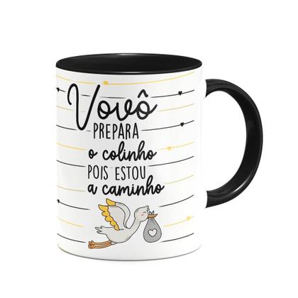 Imagem de Caneca - Vovô prepara o colinho, q estou a caminho! B-black