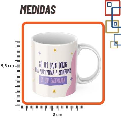 Imagem de Caneca Xicara de Café ou Chá de Porcelana Personalizada Signos Sagitario Divertida Engraçada para Presente Criativo 325m