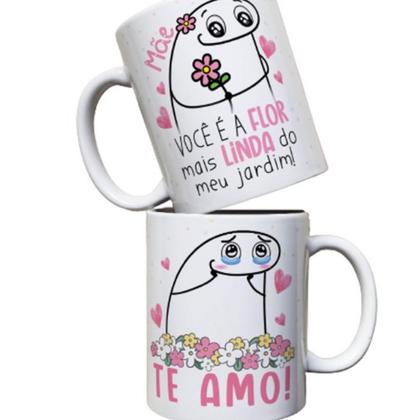 Imagem de Caneca xícara de Porcelana Personalizada Flork Mãe Você é a Flor Mais Linda do Meu Jardim