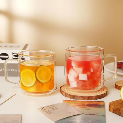 Imagem de Canecas de café de vidro CNGLASS Double Walled 450 ml (pacote com 4)