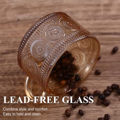 Imagem de Canecas de café de vidro JVJRFQ 414 ml, conjunto de 4 com tampas e colheres