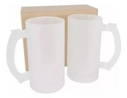 Imagem de Canecas De Chopp P/ Sublimação Vidro Jateada 460ml 12 Un