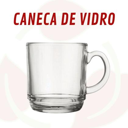 Imagem de Canecas Vidro Liso 250ML Resistente Restaurante Cafeteria 4 UN