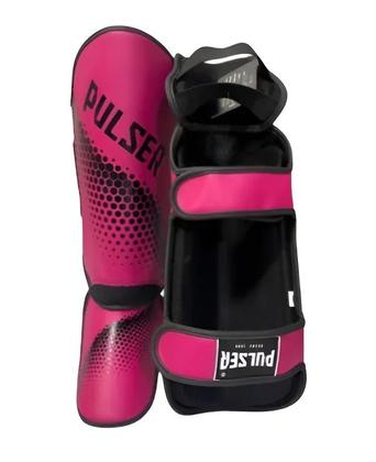 Imagem de Caneleira de Proteção Muay Thai MMA Rosa Hexa Preto 20 mm Pulser