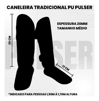 Imagem de Caneleira de Proteção Muay Thai MMA Rosa Hexa Preto 20 mm Pulser