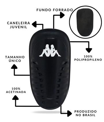 Imagem de Caneleira kappa f52 juvenil - preto - unico