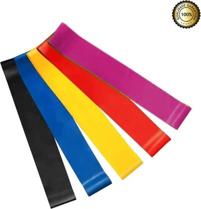 Imagem de Caneleira Peso 5 Kg- Par + Colchonete + Kit Com 5 Mini Band