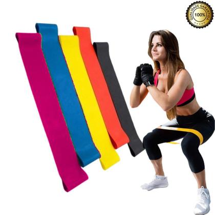 Imagem de Caneleira Peso 5 Kg- Par + Colchonete + Kit Com 5 Mini Band