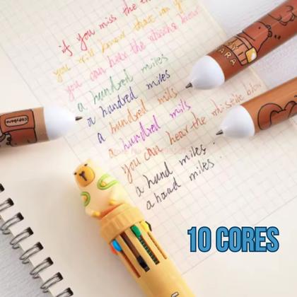 Imagem de Caneta 10 Cores Capivara Capybara Kawaii - Sortida