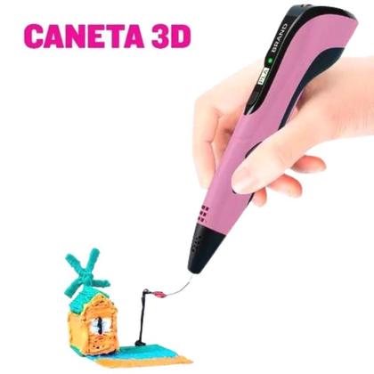 Imagem de Caneta 3d Impressora Profissional Display LCD + 03 Filamentos Velocidade e Temperatura Ajustáveis Modelagem 3D