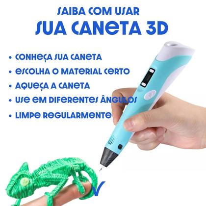 Imagem de Caneta 3D Impressora Profissional Filamento Pla Com Refil