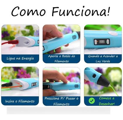 Imagem de Caneta 3D Infantil: Desenhe Com Diversão - Cores Brilhantes