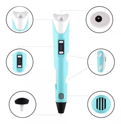 Imagem de Caneta 3d Kit Completo Com Refil De Filamento Pla Usb