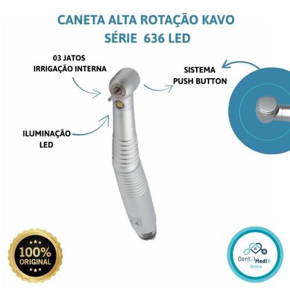 Imagem de CANETA Alta Rotação KAVO SMART Series 636 CP LED Peças de mão Odonto DENTISTA